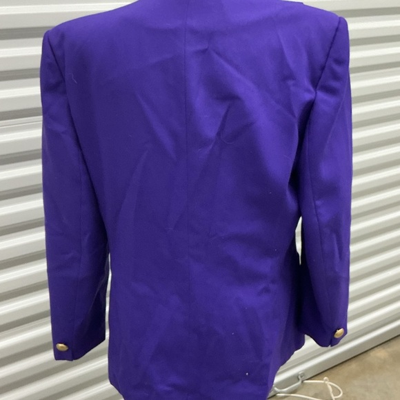 Michelle Stuart Purple Double Breasted Blazer | Gold Buttons | Size L (Estimated - Picture 2 of 5